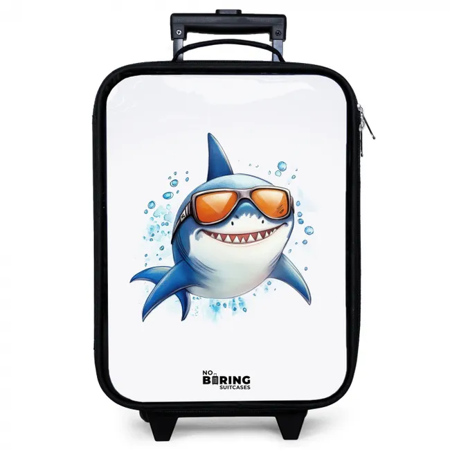 Coole haai met zonnebril in het water Kinderkoffer - Zwart klein -zzz_website3d