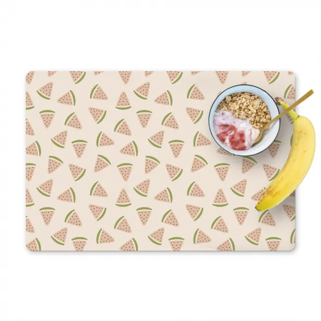 Watermeloen - Fruit - Kinderen - Pastel - Patronen Placemat vinyl groot -zzzproduct_Kitchenyeah-website