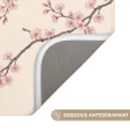 Aziatisch - Kraanvogel - Beige Badmat klein -USP_AntislipFR