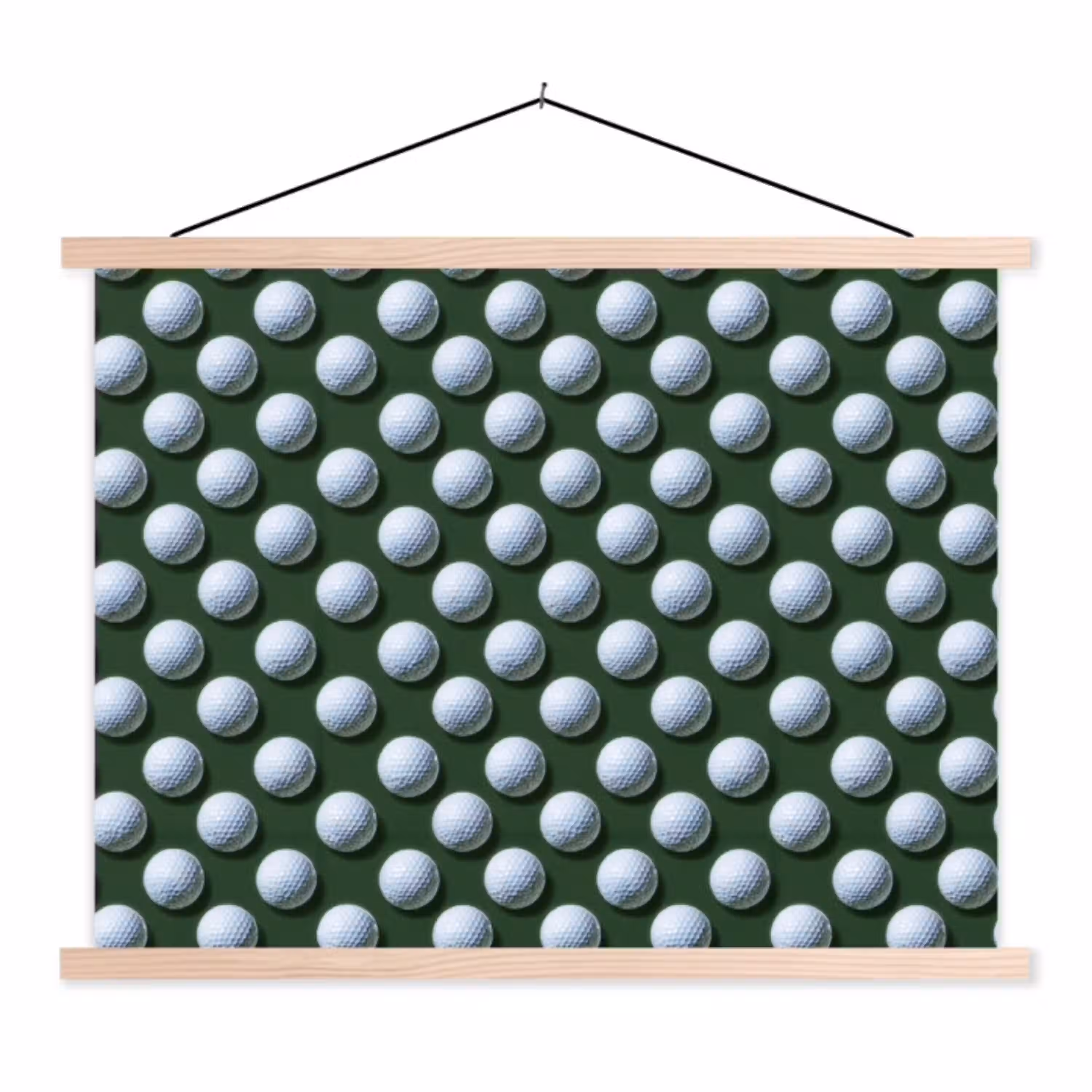 Ballen - Golf - Groen textielposter latten blank klein 122 -3d