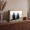 Vrouwen - Zonnehoed - Strand - Zwart - Wit Light Box met batterij (Wandlamp) middel -sfeer2