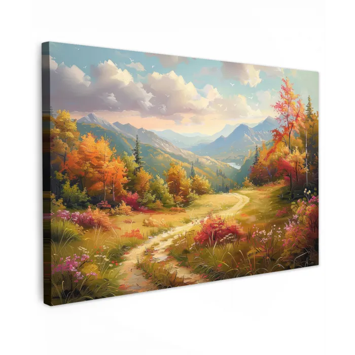 Landschap - Illustratie - Natuur canvas 2cm klein -z3d