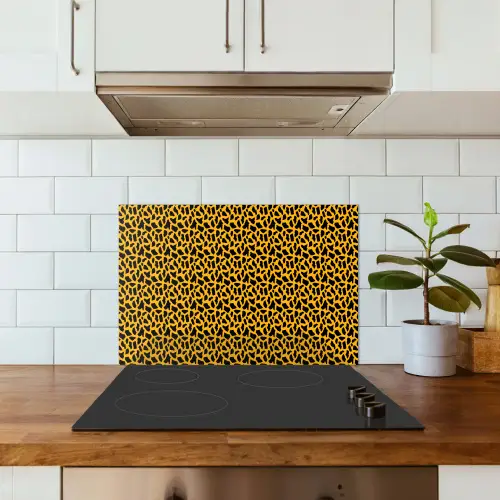 Zwart - Vlekken - Oranje - Dier keuken achterwand spatscherm klein 900 -sfeer2