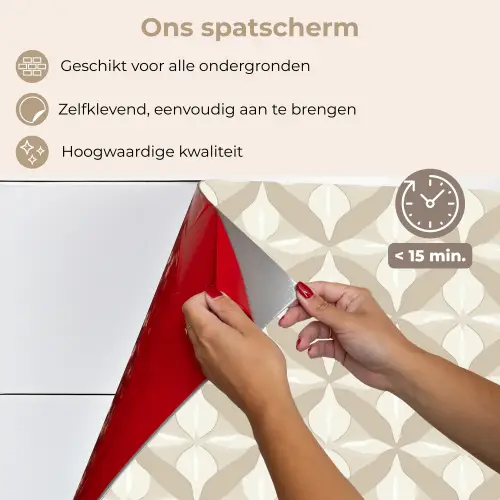 Patroon - Klassiek - Beige keuken achterwand spatscherm klein 900 -spatscherm_NL