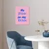 Quote - Blauw - Lettertype - Keuken poster papier klein -sfeer3