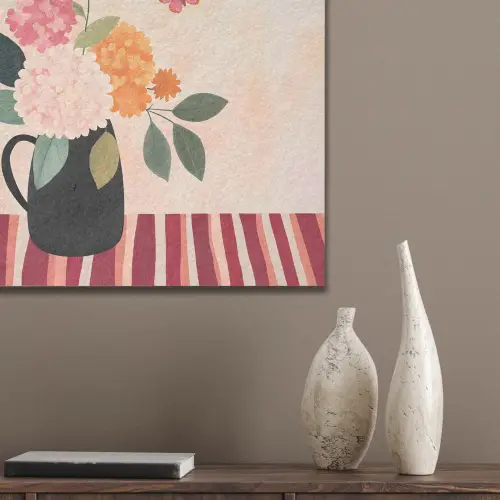 Vaas - Bloemen - Vlinder - Rood PET vilt klein -sfeer6_closeup