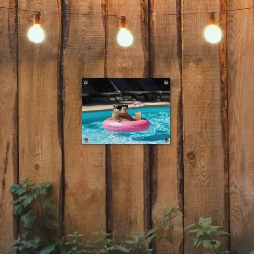 Zwemband - Capibara - Zonnebril - Water tuinposter los doek klein -sfeer1