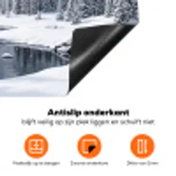 Sneeuwlandschap - Bergen - Rivier - Winter Inductie beschermer vinyl 3mm klein -zzzzzzz-td-onderkant