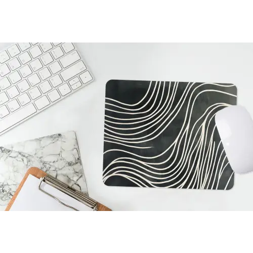 Lijnen - Patroon - Abstract - Wit muismat rubber klein -witbureau
