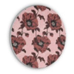 Bloemen - Retro - Rood Akoestische PET Vilt - Rond klein 838 -3d