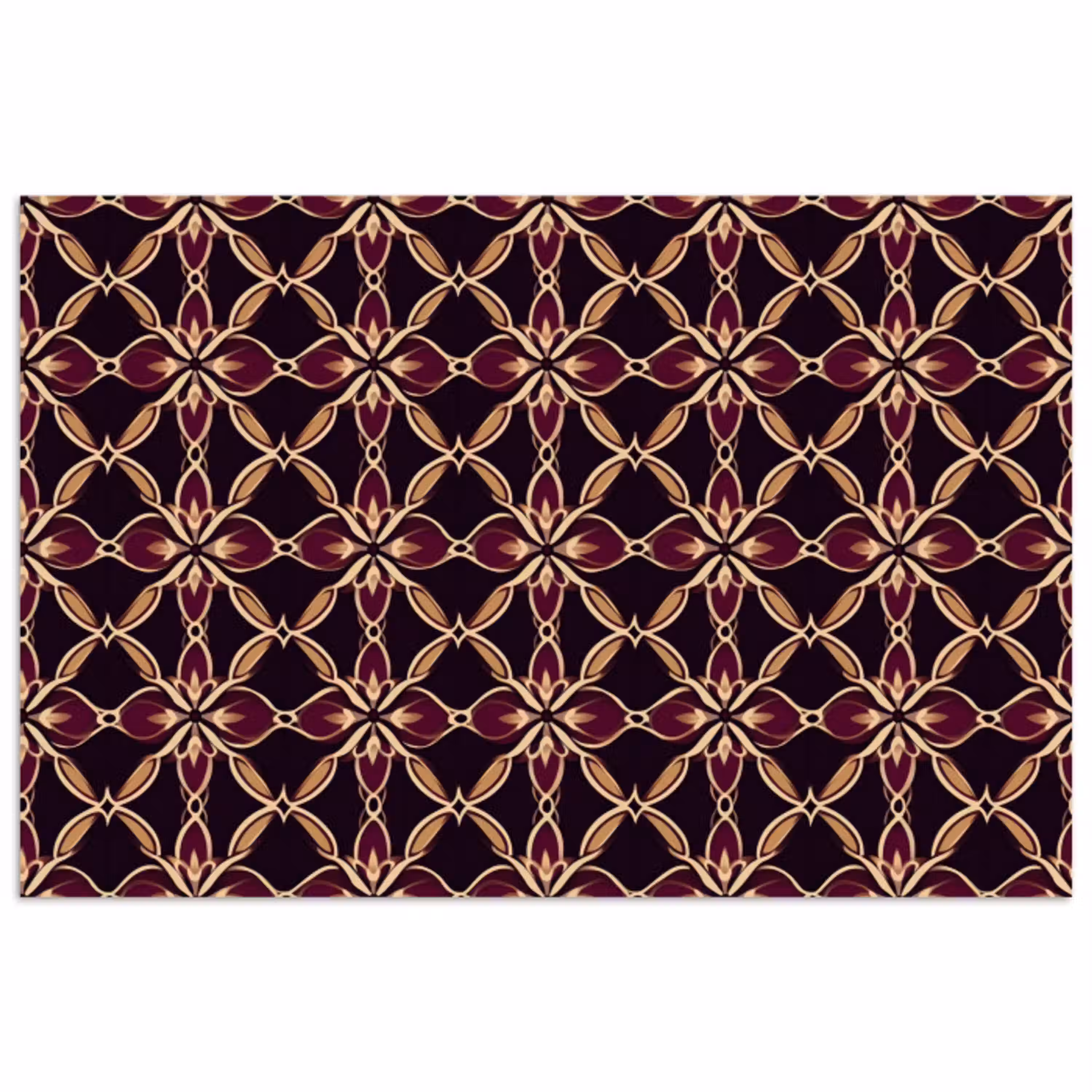 Symmetrisch - Tegel - Burgundy poster papier klein 62 -3d