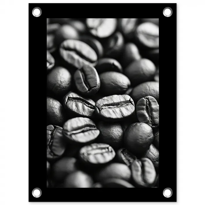 Koffiebonen - Zwart - Vintage tuinposter los doek klein -3d