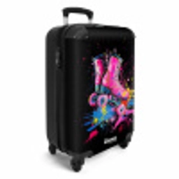 Roze rolschaatsen met verf NBS - Handbagage koffer - Unisex middel -productfoto_3d