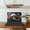 Schedels - Kunst - Donker - Rood keuken achterwand spatscherm klein -sfeer2