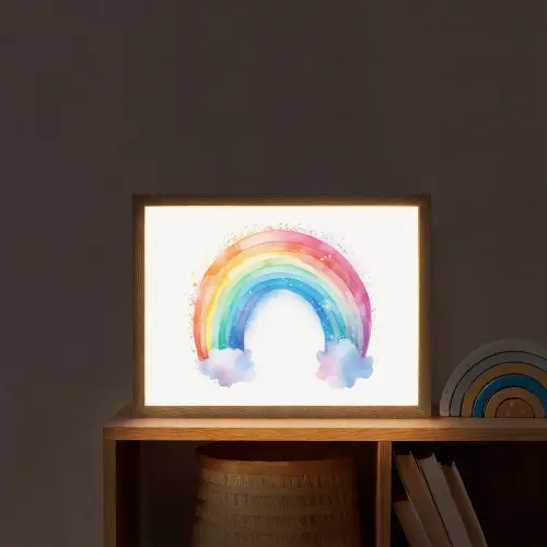 Regenboog - Kinderen - Meisje Light Box met batterij (Wandlamp kind) middel -sfeer1_kind