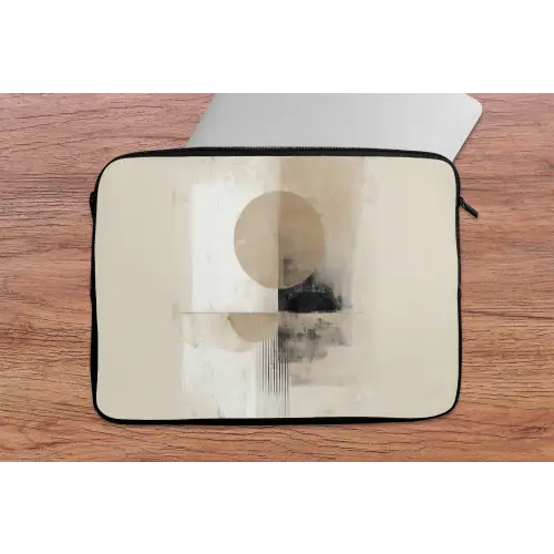 Cirkel - Compositie - Diepte - Beige laptophoes neopreen klein -tafel