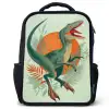 Dino - Bladeren - Grafisch - Groen Rugzak - Zwart middel -3d