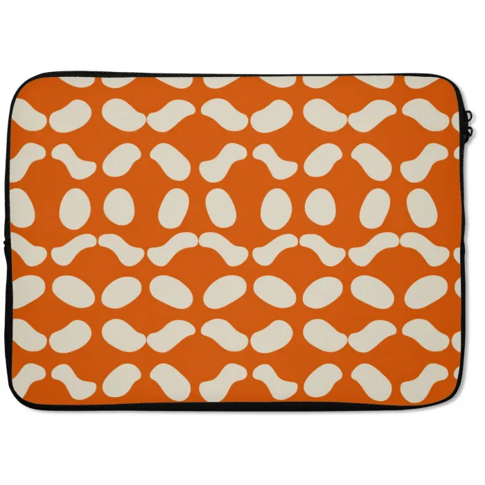 Oranje - Organische vormen - Wit laptophoes neopreen klein 279 -zkaufland3dotto
