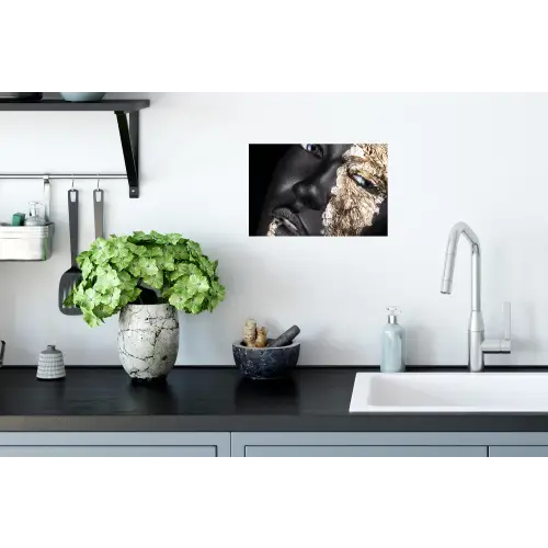 Vrouw - Goud - Zwart - Verf - Luxe Muursticker klein -keuken