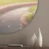 Schapen - Huisje - Platteland Akoestische PET Vilt - Rond klein -sfeer5_closeup