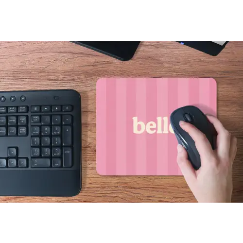 Roze - Gestreept - Belle muismat rubber klein -toetsenbord
