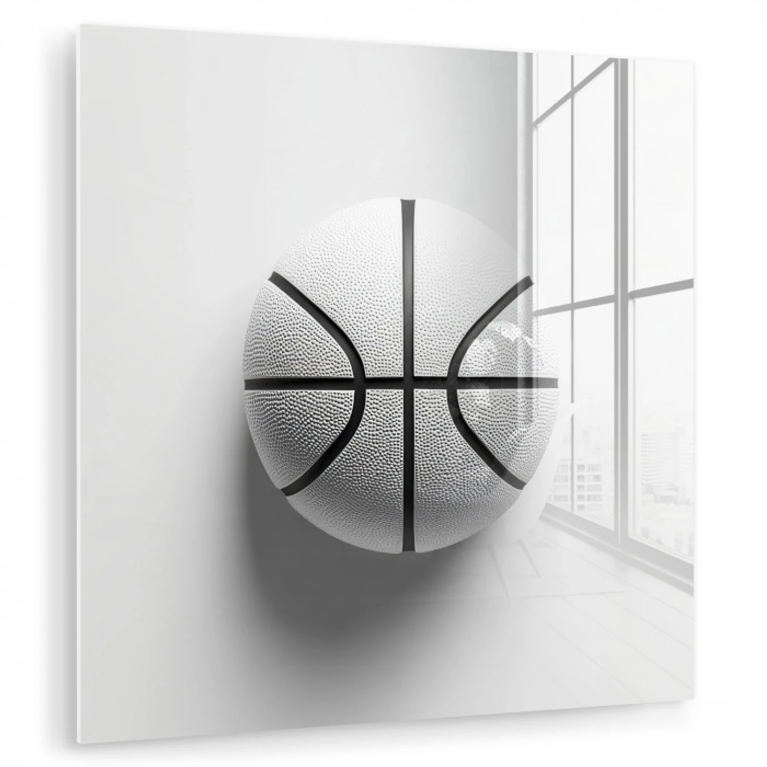 Basketbal - Wit - Schaduw - Lijnen plexiglas 5mm klein -zzzproduct_nieuw