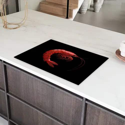 Garnaal - Rood - Dieren Inductie beschermer vinyl 3mm klein -sfeer8