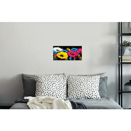 Graffiti - Bloemen - Kleur Muursticker klein -slaapkamer
