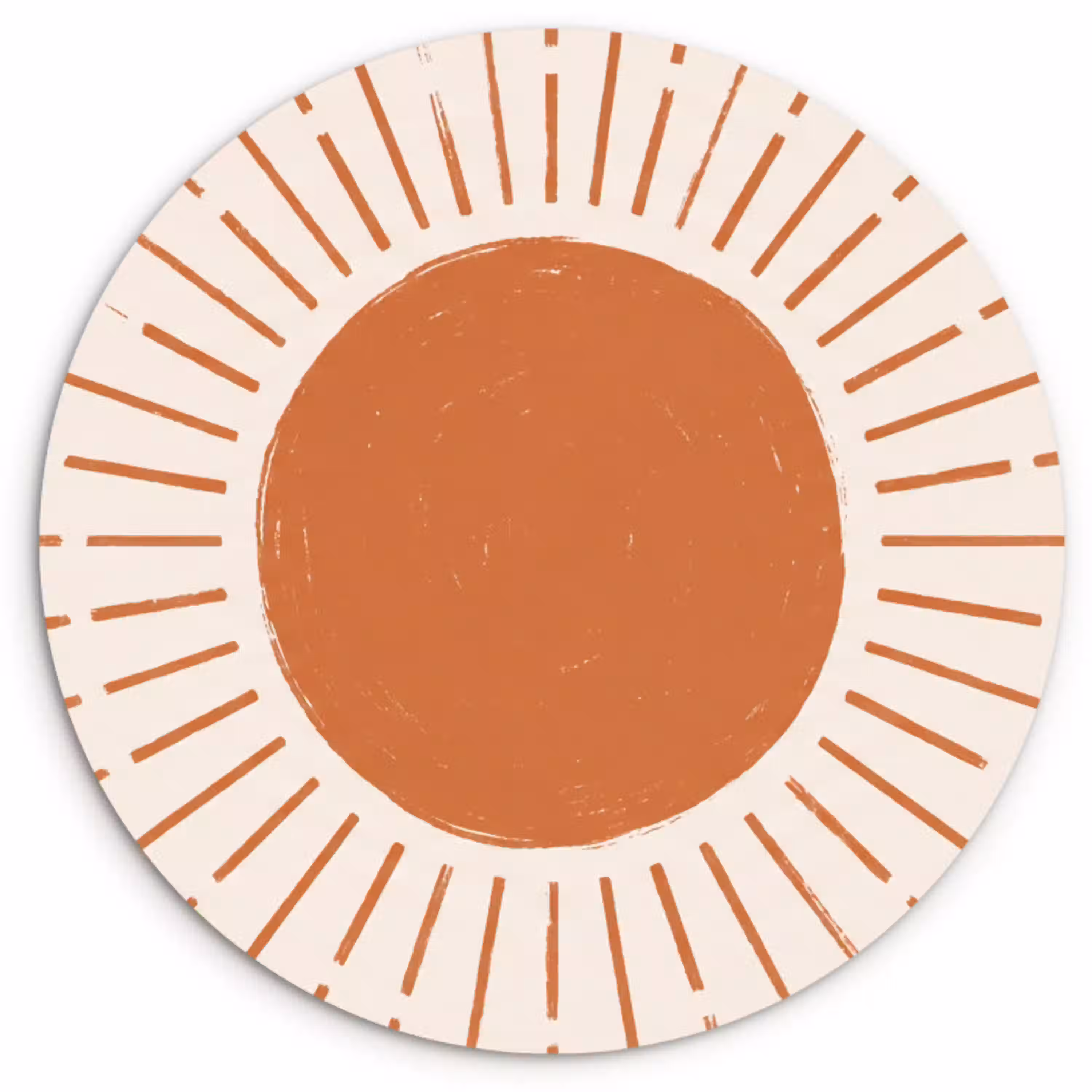 Zon - Stralen - Abstract - Terracotta - Modern Wandcirkel plexiglas klein -3d