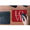Love - Rood - Hatjes muismat rubber klein -toetsenbord