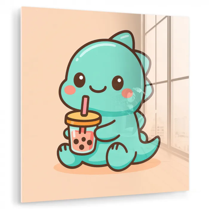 Dino - Boba - kawaii - Oranje plexiglas 5mm klein -zzzproduct_nieuw