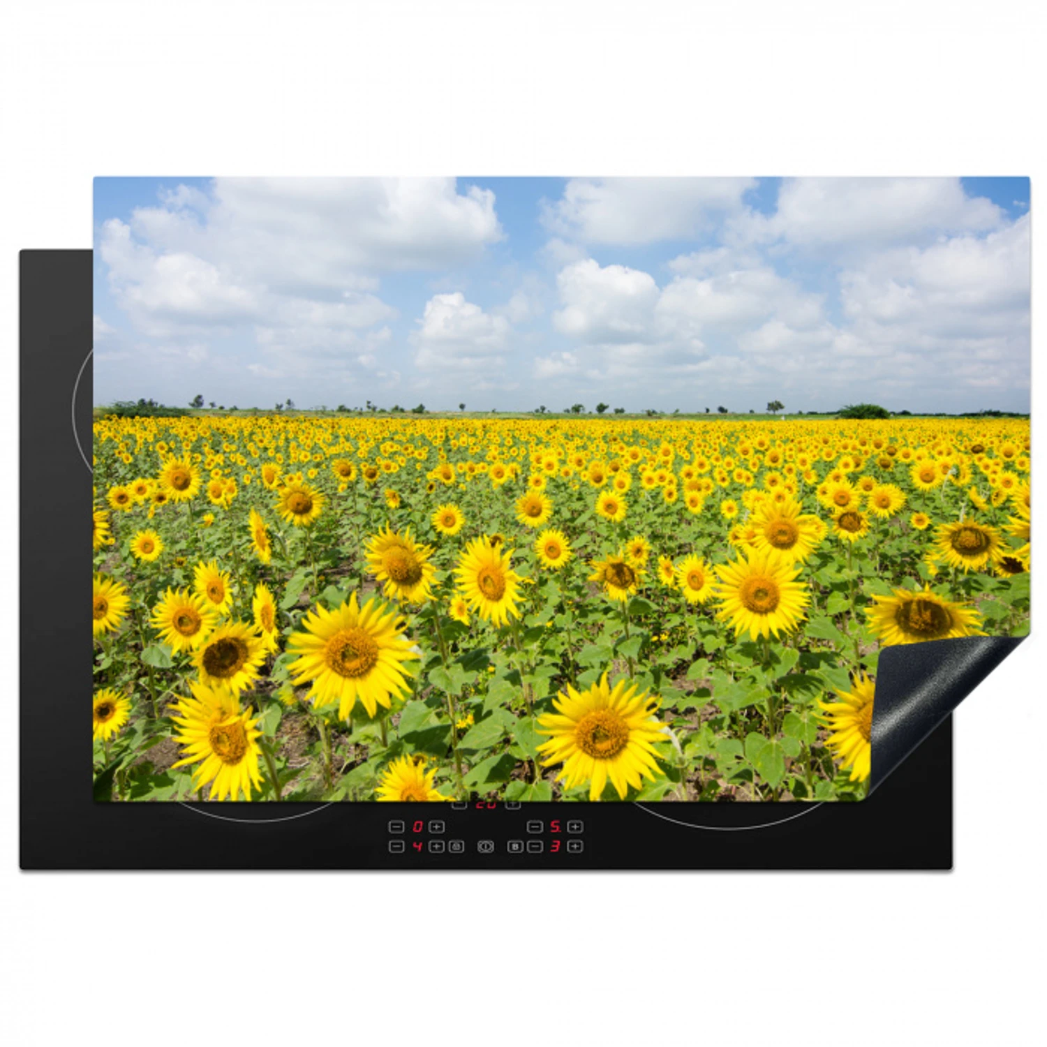 Horizon van Zonnebloemen Inductie beschermer vinyl 3mm klein -3d