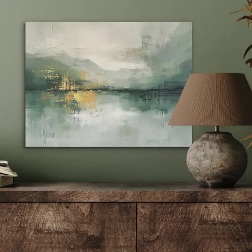Groen - Modern - Abstract - Goud PET vilt klein -sfeer2