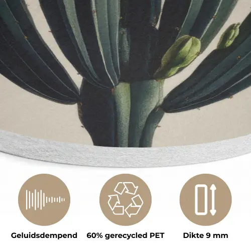 Cactus - Subtiel - Groen Akoestische PET Vilt - Rond klein -closeup_NL