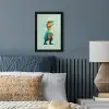 Cartoon - Dino - Oranje - Stekels fotolijst zwart zonder passe partout klein -sfeer3