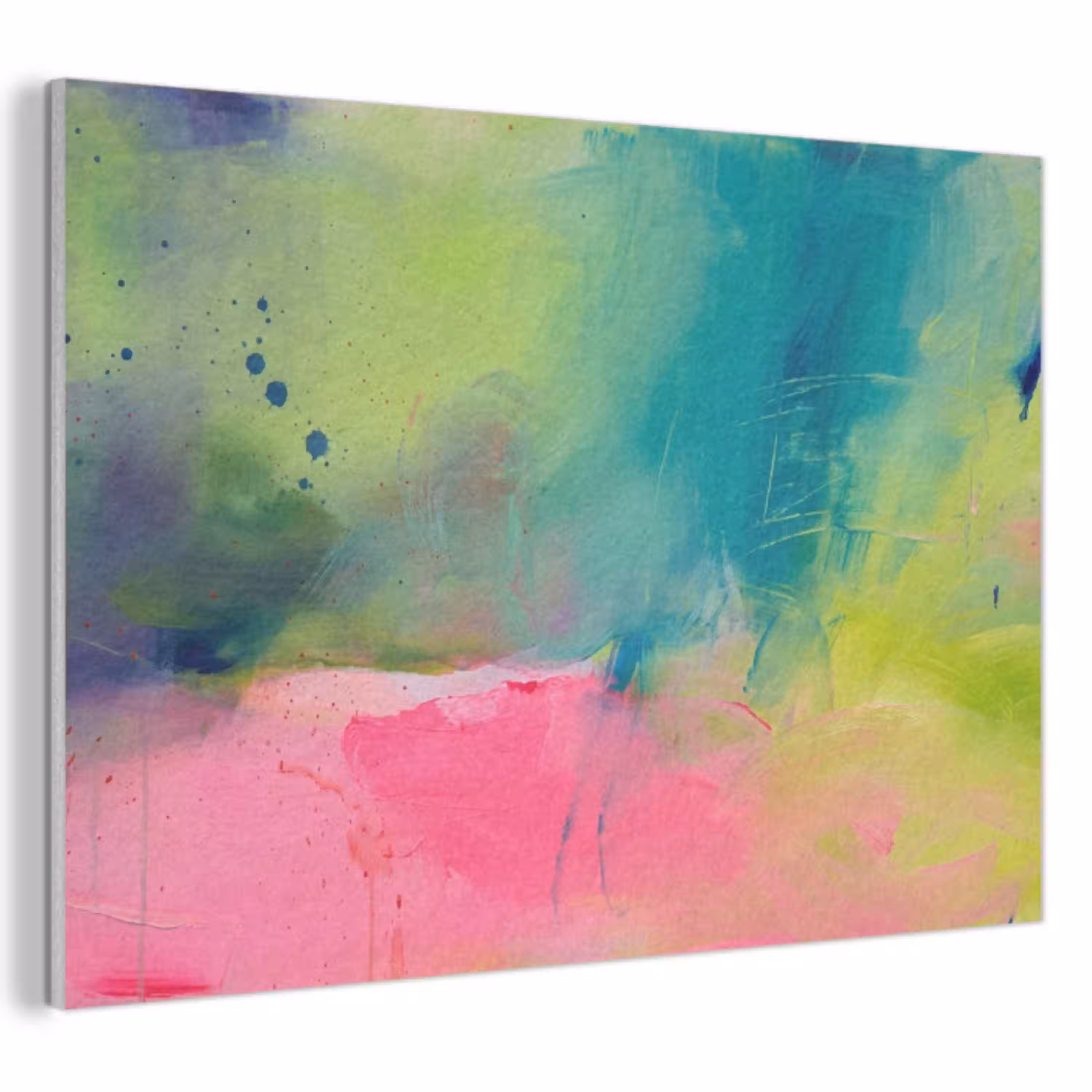 Abstract - Kleuren - Modern - Groen - Roze PET vilt klein -3d