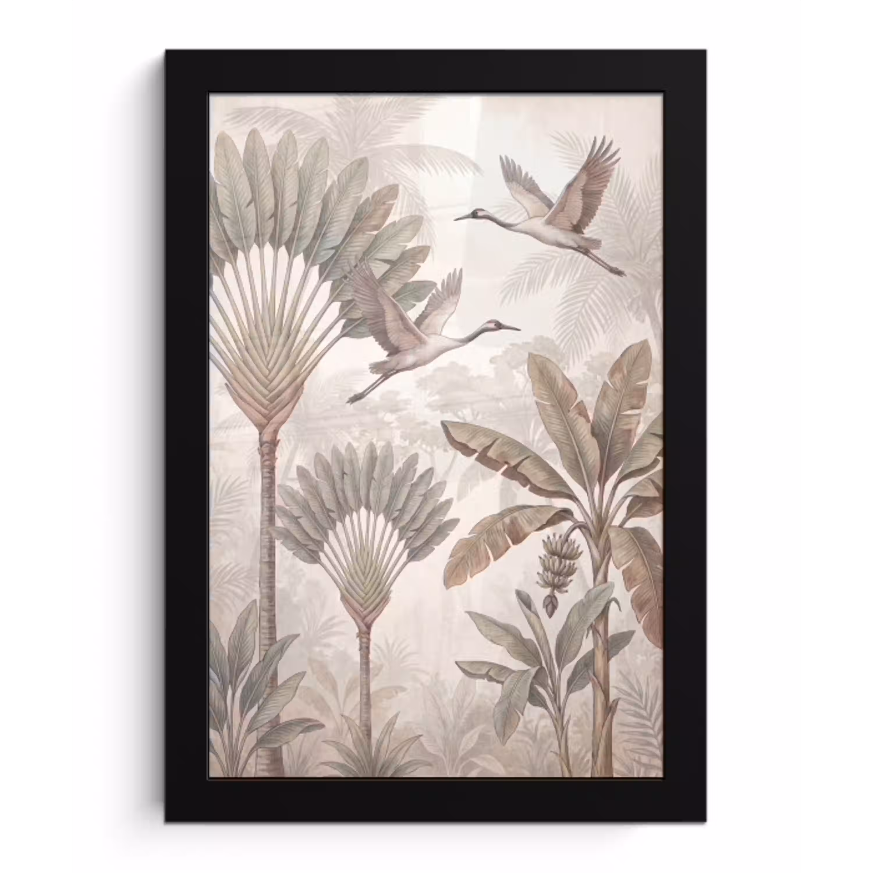 Vogel - Tropisch - Jungle - Natuur - Beige fotolijst zwart zonder passe partout klein -3d