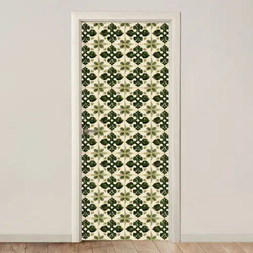 Patroon - Tegel - Groen deurposter klein 289 -3d_beige