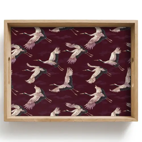Kraanvogels - Klassiek - Bordeaux Dienblad Rechthoek middel 911 -z3d_shopping