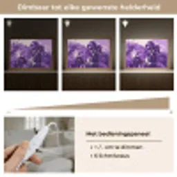 Bladeren - Paars - Tropisch - Abstract Light Box met kabel (Tafellamp) klein -USP_dimbaarNL