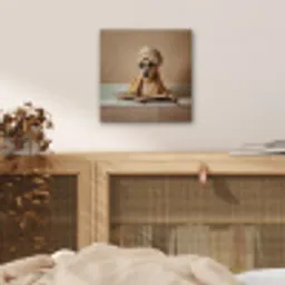 Bad - Hond - Boek - Zonnebril aluminium wit klein -sfeer3