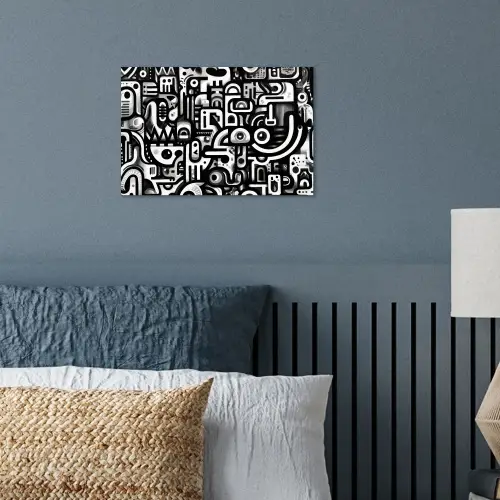 Symbolen - Abstract - Grafisch - Zwart poster papier klein -sfeer2