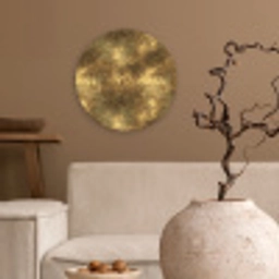 Antiek - Metaallook - Goud Wandcirkel kunststof plaat 5mm dik klein 188 -sfeer1