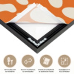 Oranje - Organische vormen - Wit Textielframe zwart klein 947 -USP_closeupNL