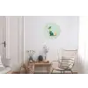 Staart - Dino - Minimalistisch - Blauw Wandcirkel aluminium klein -woonkamer