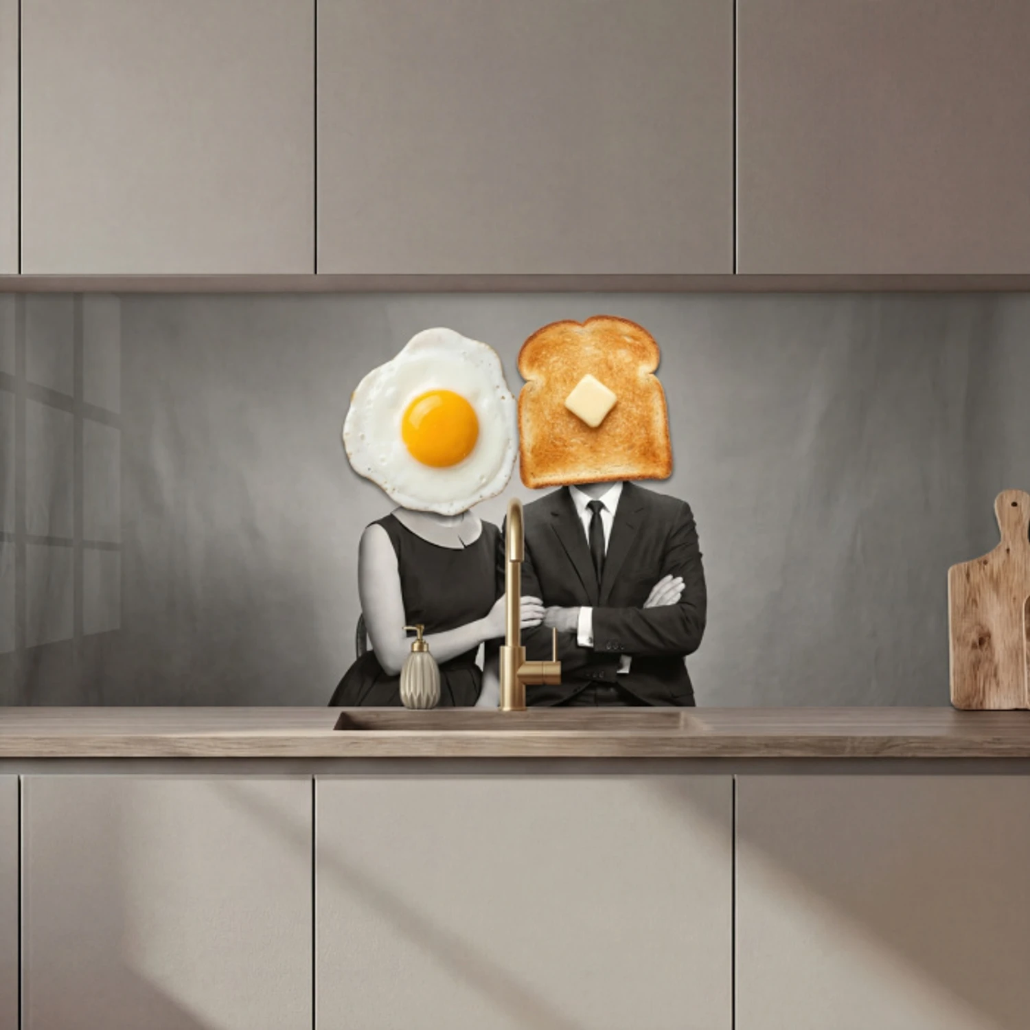 Ontbijt - Koppel - Ei - Brood keuken achterwand 2 middel zz_3dshopping