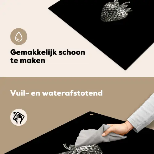 Aardbei - Zaadstructuur - Realistisch Inductie beschemer met haakjes middel -ky-schoon-nl
