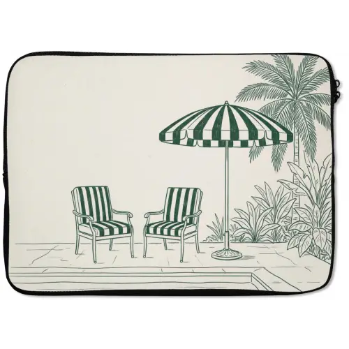 Terras - Illustratie - Groen laptophoes neopreen klein -zkaufland3dotto