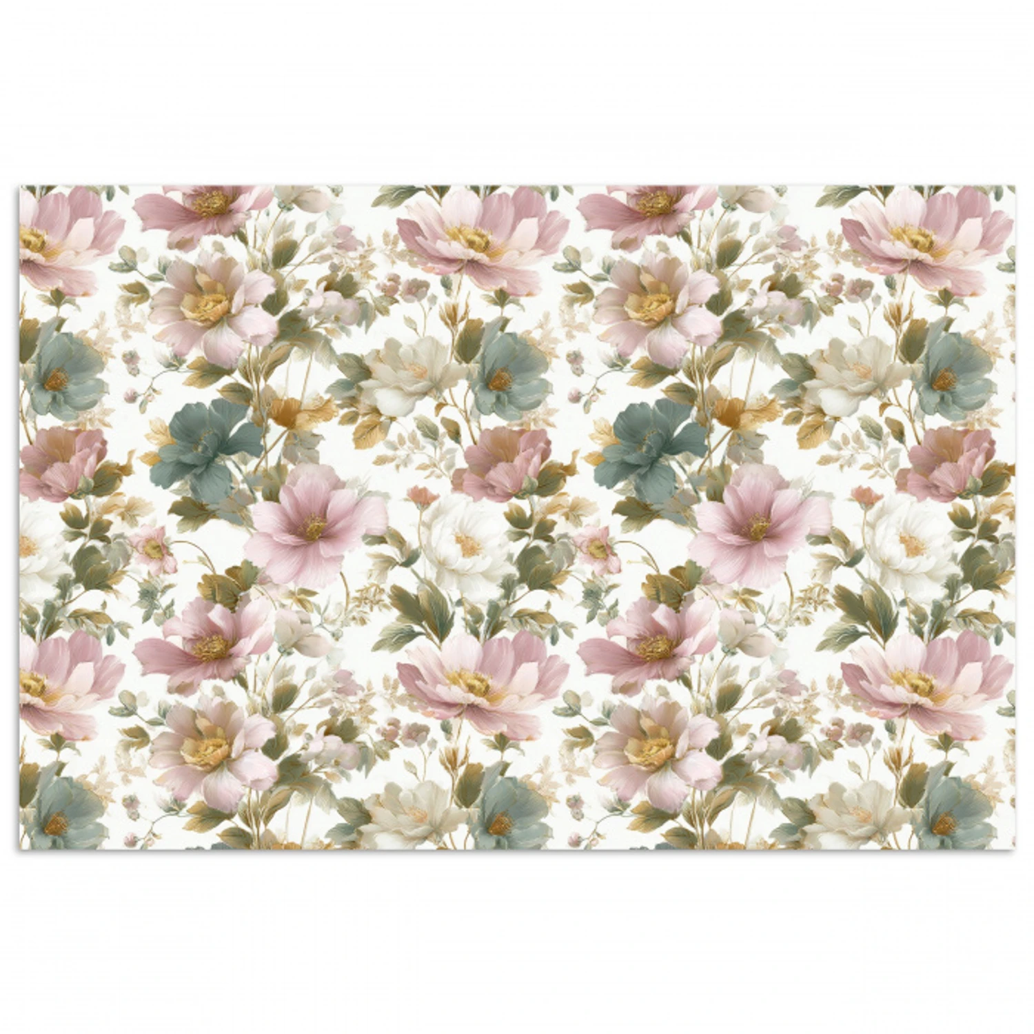 Bloemen - Patroon - Pastel poster papier klein 62 -3d