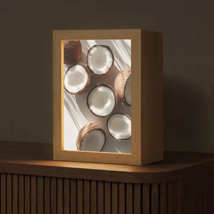 Kokosnoten - Bruin - Shaduw Light Box met kabel (Tafellamp) klein -z3d_website